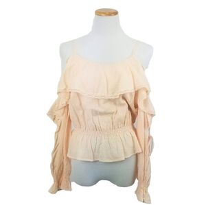 ASTR Pink Kennedy Cold Shoulder Lace Up Top